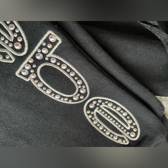 NWT BEBE JOGGERS DRAW STRING WAIST, SIZE US L, BLACK/SILVER - Picture 4 of 9